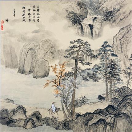 Peinture The mountains are as quiet as ancient times and the days are as long as short  year par Amblard Rui | Tableau  Aquarelle