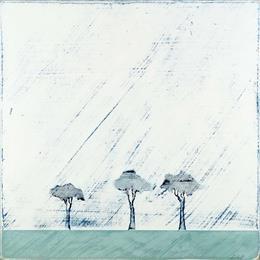 Peinture Sur le bleu d’un sol N°344 par ChristophL | Tableau Abstrait Acrylique, Bois Minimaliste, Paysages