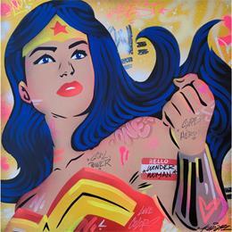 Gemälde Wonder Woman von Kedarone | Gemälde Pop-Art Graffiti, Posca Pop-Ikonen
