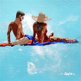 Pintura capeline sur ciel por Sand | Pintura Figurative Acrylic Life style