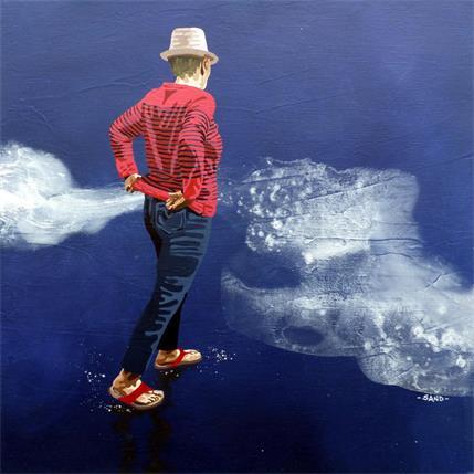 Peinture a nous deux, l'Atlantique par Sand | Tableau Figuratif Acrylique Scènes de vie