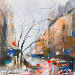 Pintura Winter day 2 por Solveiga | Pintura Figurative Acrylic Urban