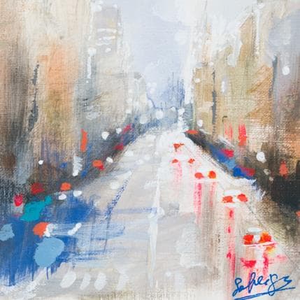 Peinture Morning street 1 par Solveiga | Tableau Figuratif Acrylique Urbain