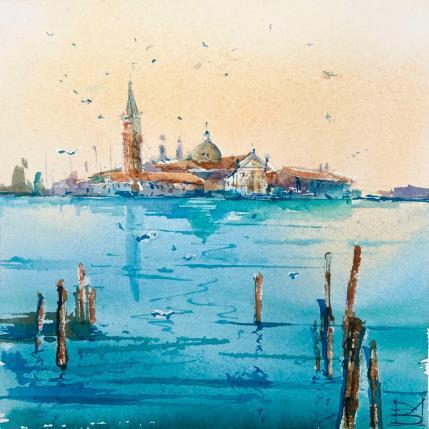 Peinture Venice sea par Volynskih Mariya  | Tableau Figuratif Aquarelle Architecture, Marine, Paysages