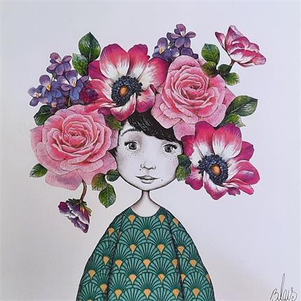 Peinture Rosalie 2 par Blais Delphine | Tableau Art naïf Acrylique Portraits