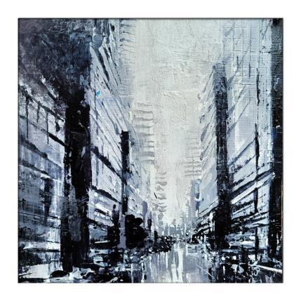 Peinture Black city par Poumès Jérôme | Tableau Figuratif Acrylique Urbain