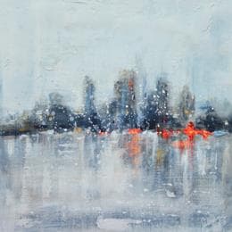 Pintura Foggy skyline 2 por Solveiga | Pintura Figurative Acrylic Urban