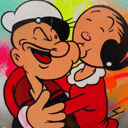 Peinture KISS ME OLIVIA par Mestres Sergi | Tableau Pop-art Carton, Graffiti Icones Pop