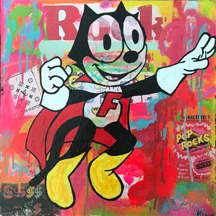 Peinture Felix super héros  par Kikayou | Tableau Pop-art Graffiti Icones Pop
