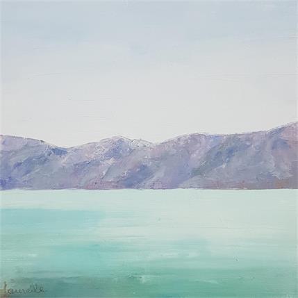 Peinture Le lac par Bessé Laurelle | Tableau Figuratif Huile Marine, Minimaliste, Paysages