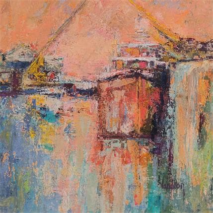 Painting Les grands cargos by Vaudron | Painting Figurative Landscapes