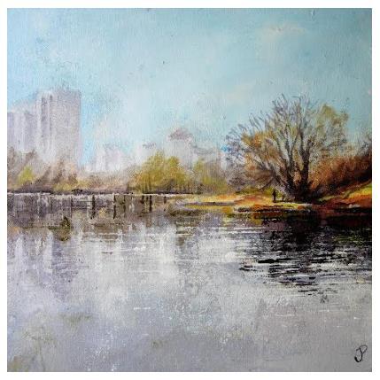 Peinture Central Park 2 par Poumès Jérôme | Tableau Figuratif Acrylique Urbain