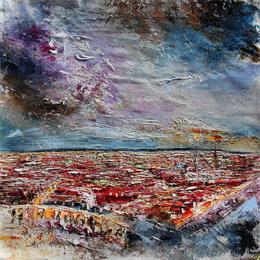 Painting Vue de Dijon de puis la tour Lebon by Reymond Pierre | Painting Figurative Oil Urban