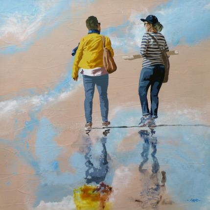 Peinture collecte et papotage par Sand | Tableau Figuratif Acrylique Scènes de vie