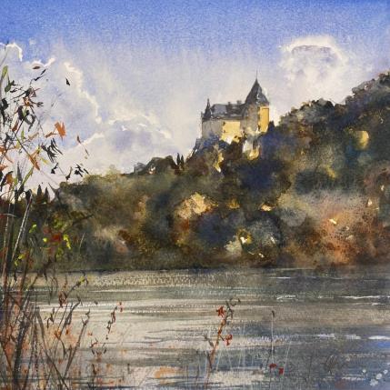Peinture CHATEAU DE MONTFORT par Jones Henry | Tableau Figuratif Aquarelle Paysages, Urbain