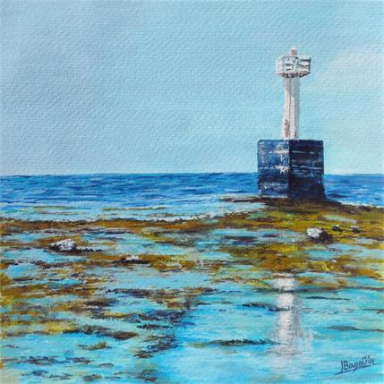 Peinture PHARE PERDU A MAREE BASSE par Bougouin Laurent | Tableau Figuratif Acrylique Marine