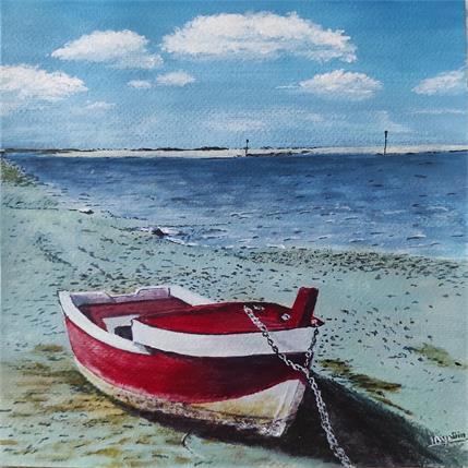 Peinture JOLIE BARQUE ROUGE par Bougouin Laurent | Tableau Figuratif Acrylique Marine