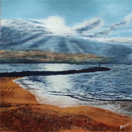 Peinture LUMIERE BLANCHE SUR LA MER par Bougouin Laurent | Tableau Figuratif Acrylique Marine