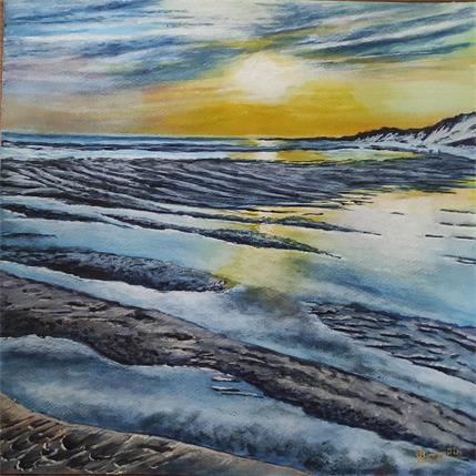 Peinture MAREE BASSE EN FIN DE JOURNEE par Bougouin Laurent | Tableau Figuratif Acrylique Marine