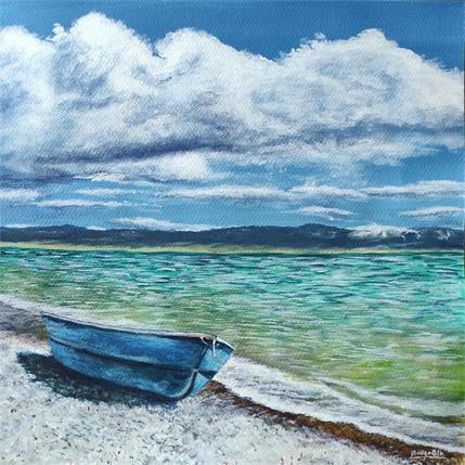 Peinture BARQUE BLEUE  par Bougouin Laurent | Tableau Figuratif Acrylique Marine