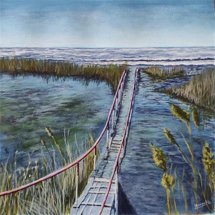 Peinture PONT AU-DESSUS DU MARAIS  par Bougouin Laurent | Tableau Figuratif Acrylique Marine