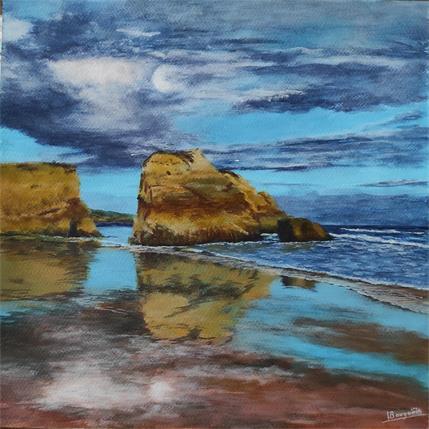 Peinture REFLETS DORES par Bougouin Laurent | Tableau Figuratif Acrylique Marine