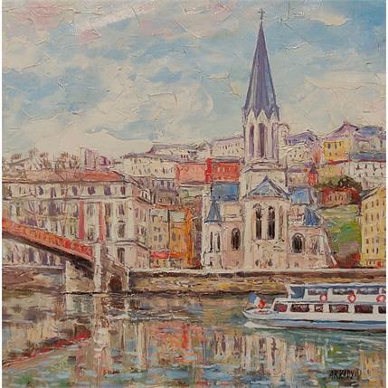 Peinture Eglise St Georges par Arkady | Tableau Figuratif Huile Urbain