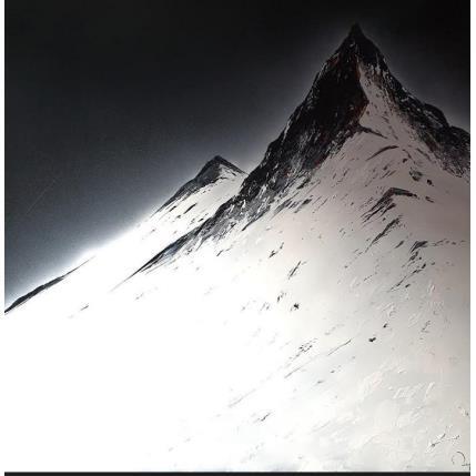 Peinture North Face par Rey Julien | Tableau Figuratif Acrylique, Carton Nature, Noir & blanc