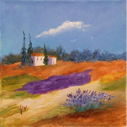 Peinture La colline rousse  par Lyn | Tableau Figuratif Huile Paysages
