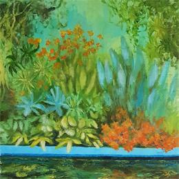 Pintura La serre tropicale por Bessé Laurelle | Pintura Figurative Oil Landscapes, Life style