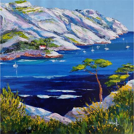 Peinture Calanque de Sormiou par Degabriel Véronique | Tableau Figuratif Huile Marine, Nature, Paysages