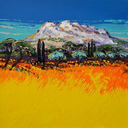 Painting Lumière du soir sur Sainte-Victoire by Corbière Liisa | Painting Figurative Oil Landscapes