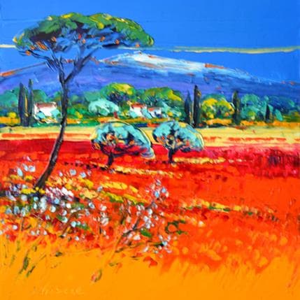 Painting Mont Ventoux, le géant de Provence by Corbière Liisa | Painting Figurative Oil Landscapes