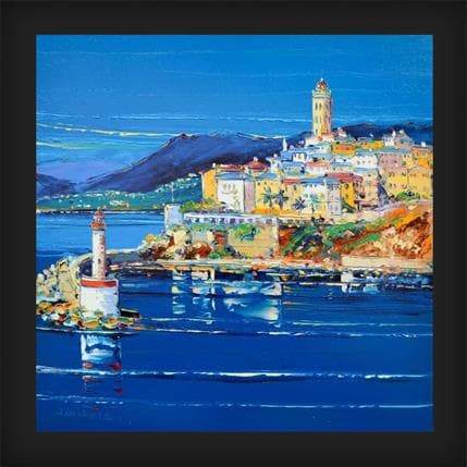 Peinture L'heure bleue à Bastia Corse par Corbière Liisa | Tableau Figuratif Huile Paysages