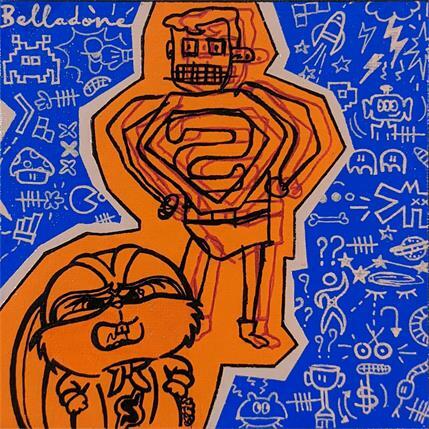 Painting Super Héros by Belladone | Painting Pop-art Acrylic Pop icons