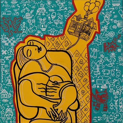 Peinture La rêveuse par Belladone | Tableau Pop-art Acrylique Icones Pop