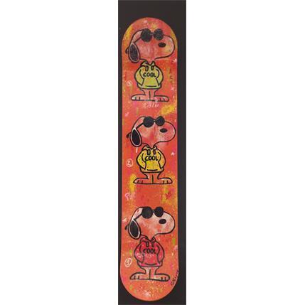 Sculpture Snoopy cool by 3 (Orange) par Kikayou | Sculpture