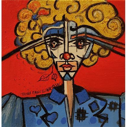 Peinture Mademoiselle Clown par Manesenkow Tania | Tableau Art Singulier Huile Portraits