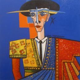 Gemälde L'habit de lumière von Manesenkow Tania | Gemälde Figurativ Öl Porträt