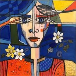 Gemälde Le regard von Manesenkow Tania | Gemälde Figurativ Öl Porträt