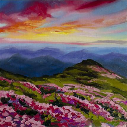 Peinture Vallée fleurie par Eugène Romain | Tableau Figuratif Huile Paysages