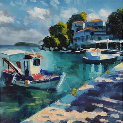 Peinture Retour de pêche par Eugène Romain | Tableau Figuratif Huile Marine, Paysages