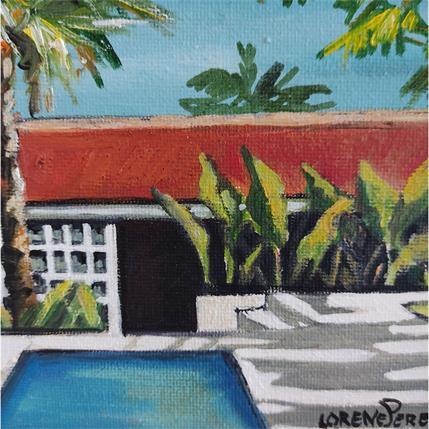 Peinture La piscine par Lorene Perez | Tableau Figuratif Huile Paysages, Scènes de vie