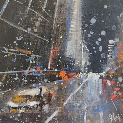Peinture Financial district par Solveiga | Tableau Impressionnisme Acrylique Urbain