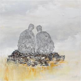 Pintura Au cœur de la vie por Escolier Odile | Pintura Figurative Acrylic, Sand Minimalist