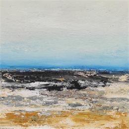 Peinture Roche et eau par Rocco Sophie | Tableau Art Singulier Acrylique, Carton, Collage, Sable Marine, Paysages