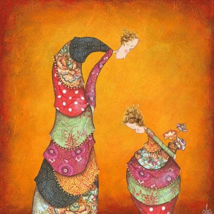 Peinture Célestine par Blais Delphine | Tableau Art naïf Acrylique Scènes de vie