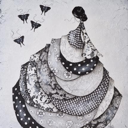 Peinture Blanche par Blais Delphine | Tableau Art naïf Acrylique Scènes de vie