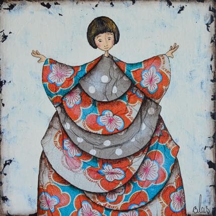 Peinture Célestine par Blais Delphine | Tableau Art naïf Acrylique Scènes de vie