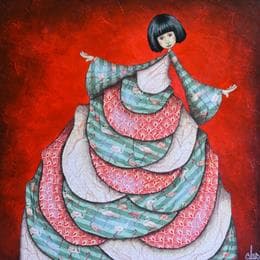 Pintura Barbara por Blais Delphine | Pintura Naive art Acrylic Life style